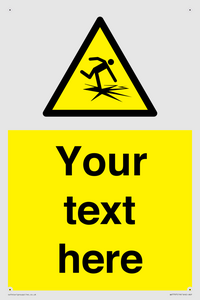 Custom warning thin ice